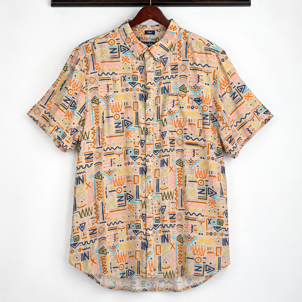 Chubbies Disco Deserts Slub Poplin Friday Shirt Size 2XL Beachy Retro Resort